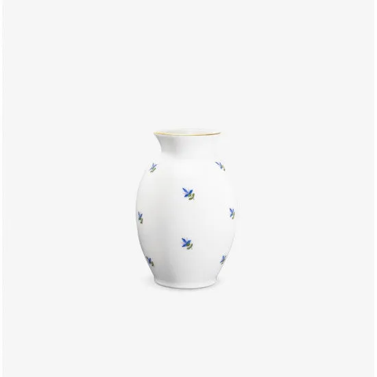 Augarten vejčitá váza modrá porcelánová s chrpami