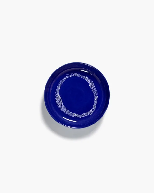 Serax Feast Deep plate dark blue white stripes talíř modrý