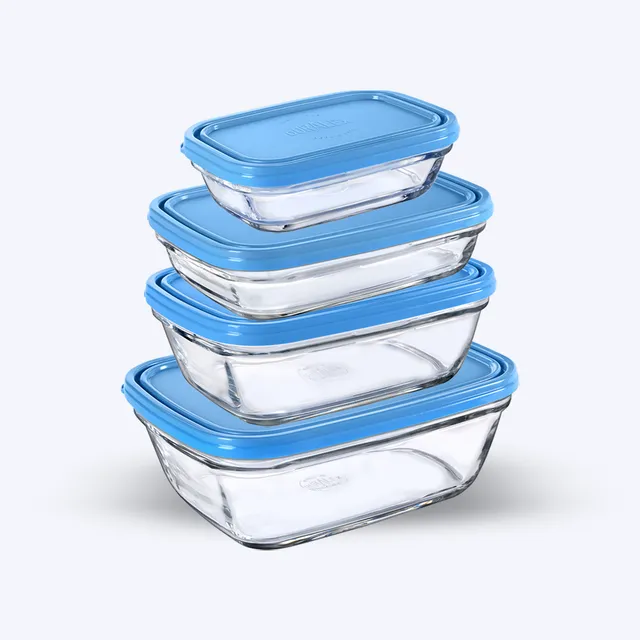 Duralex Freshbox dózy obdélníkové 4 ks sada mix