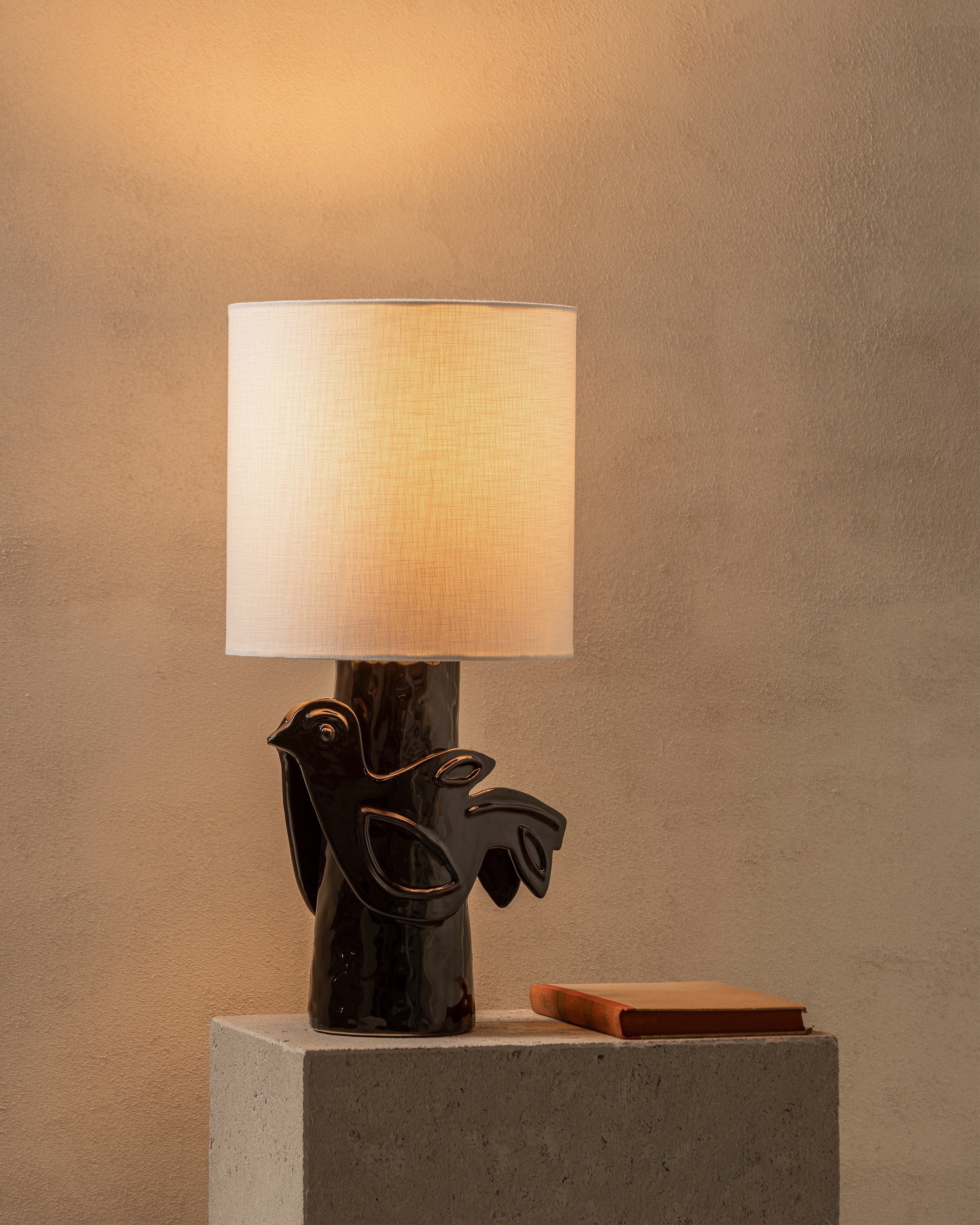Serax Paloma stolní lampa černá béžová s holubicí