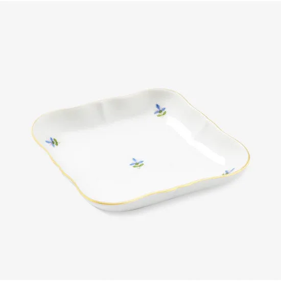 Augarten hranatá servírovací mísa modrá porcelán