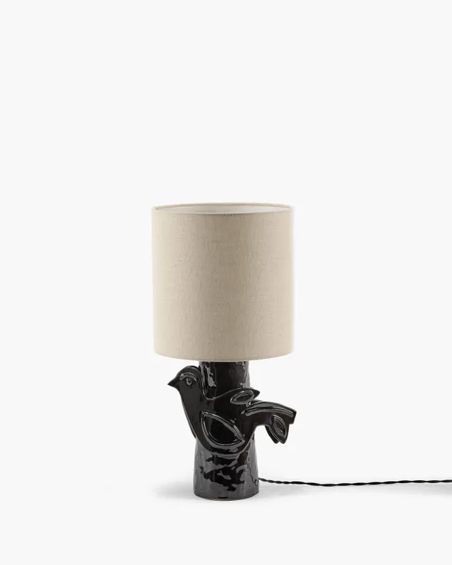 Serax Paloma stolní lampa černá béžová s holubicí