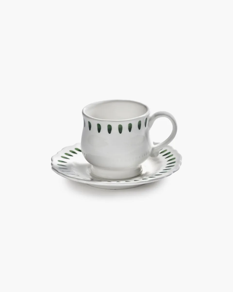 Serax Charly cappuccino šálek s podšálkem zelený kamenina