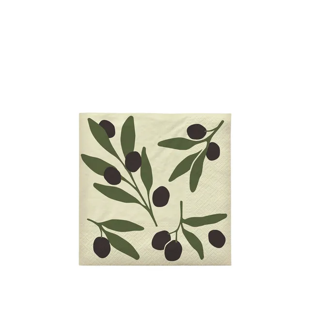 Broste Copenhagen Olive papírové ubrousky olivové