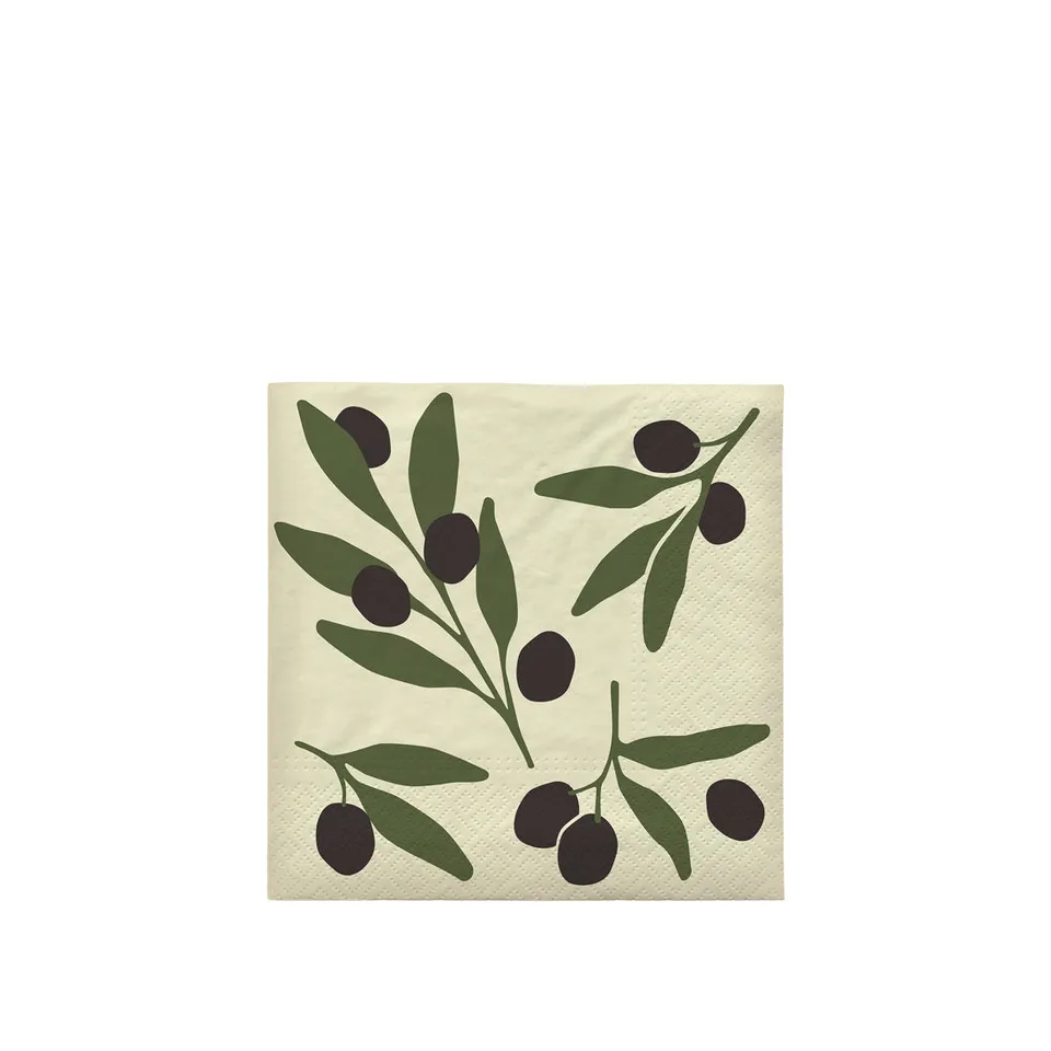 Broste Copenhagen Olive papírové ubrousky olivové
