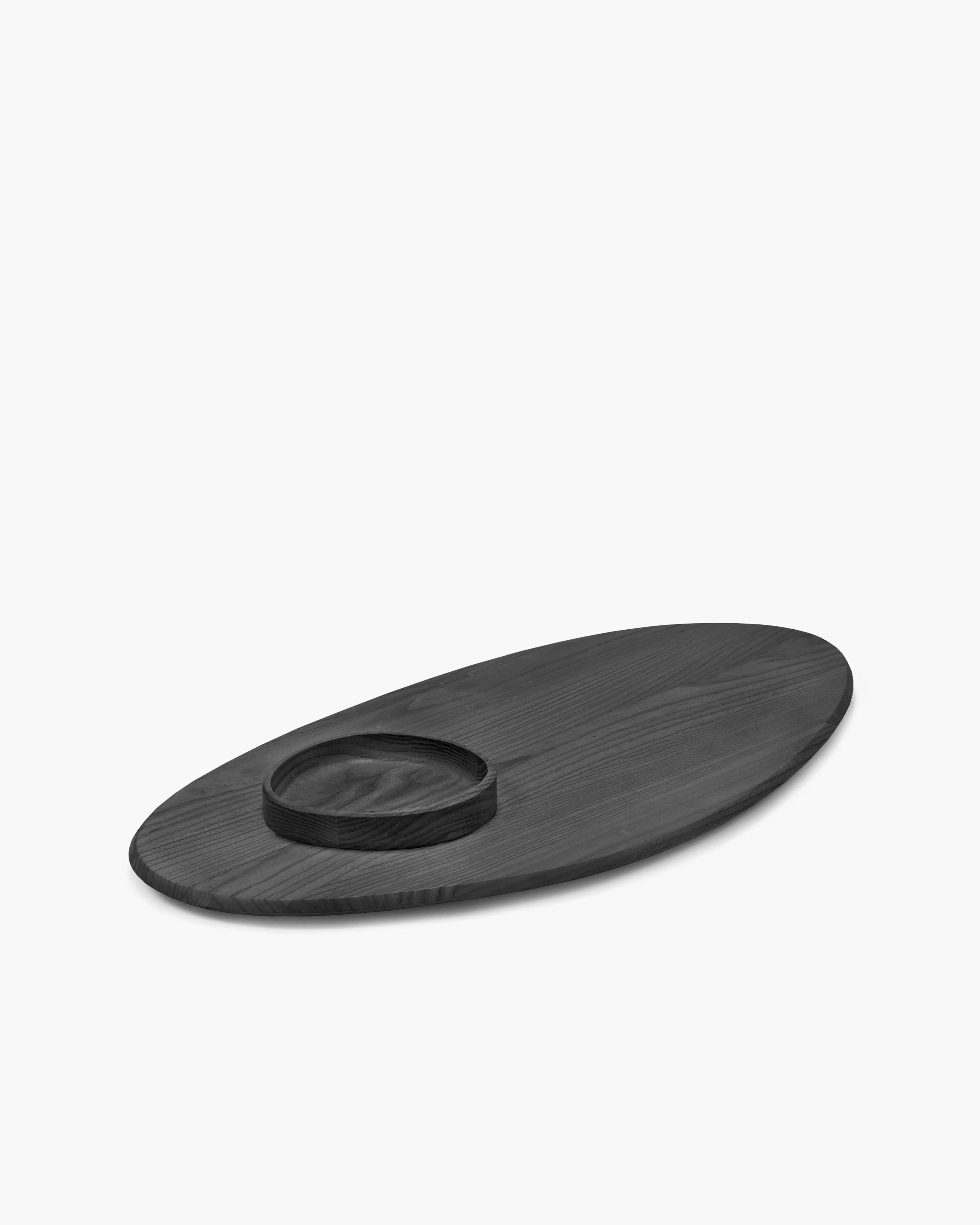Serax Dune Platter + Bowl 02 servírovací mísa černá dřevěná
