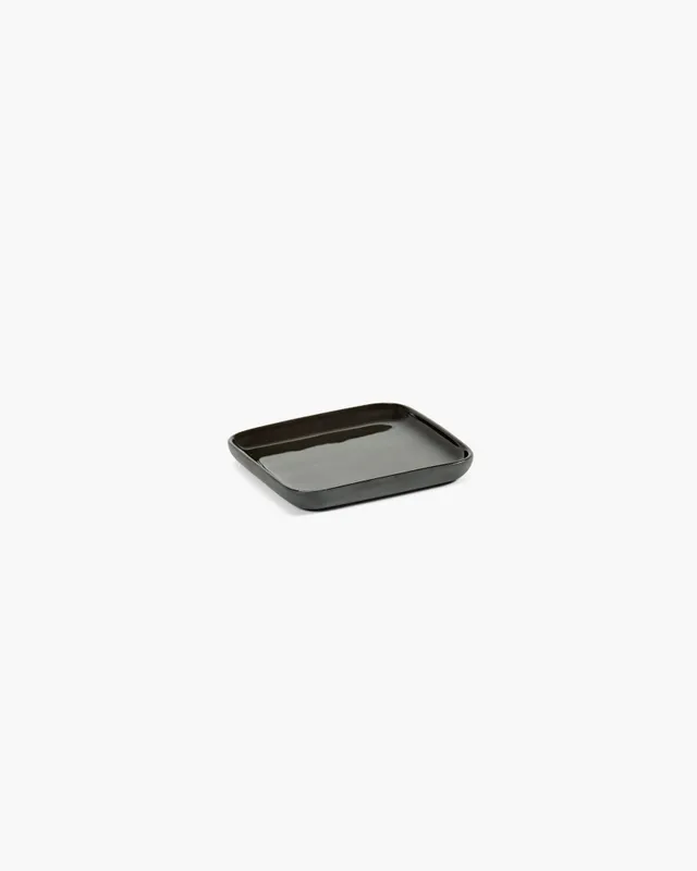 Serax Cose Tray čtvercový podnos tmavě šedý porcelán