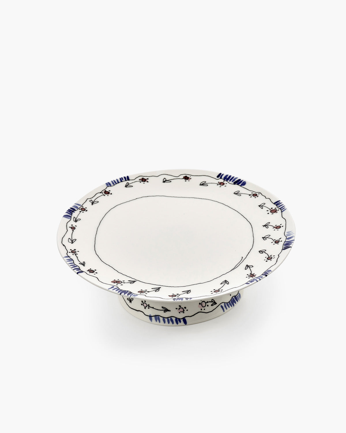 Serax Midnight Flowers stojan na dort L milk porcelánový