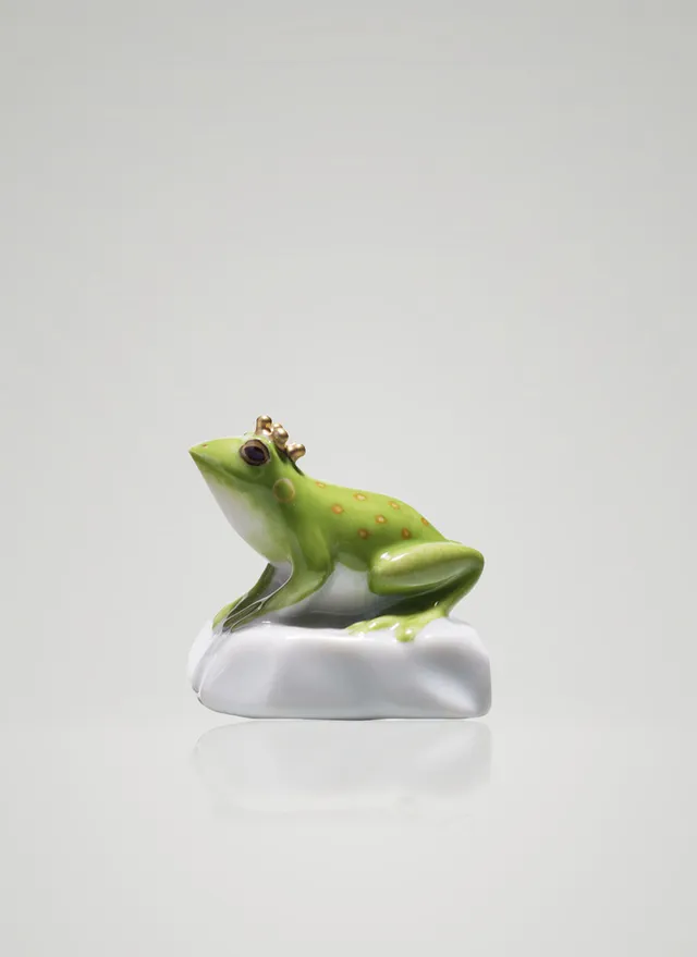 Augarten Fridolin porcelánová figurka žába zelená 3 cm