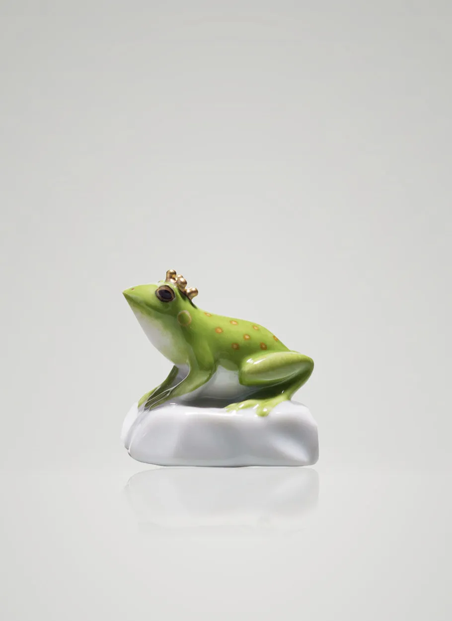 Augarten Fridolin porcelánová figurka žába zelená 3 cm