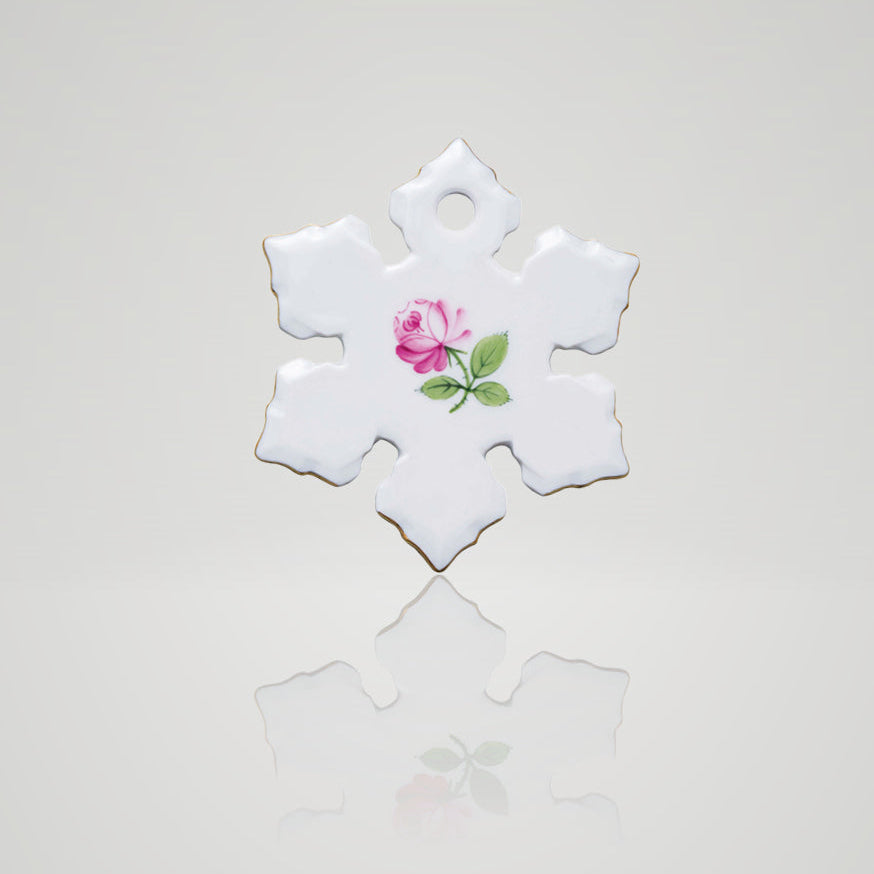 Augarten Vienna Rose vánoční ozdoba růžová porcelán