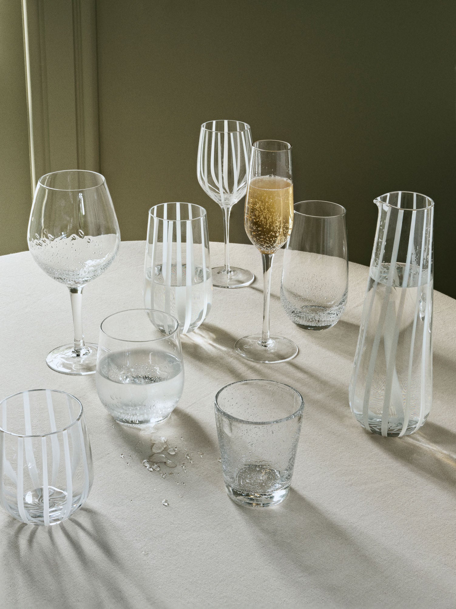 Broste Copenhagen Stripe Tumbler sklenice skleněná