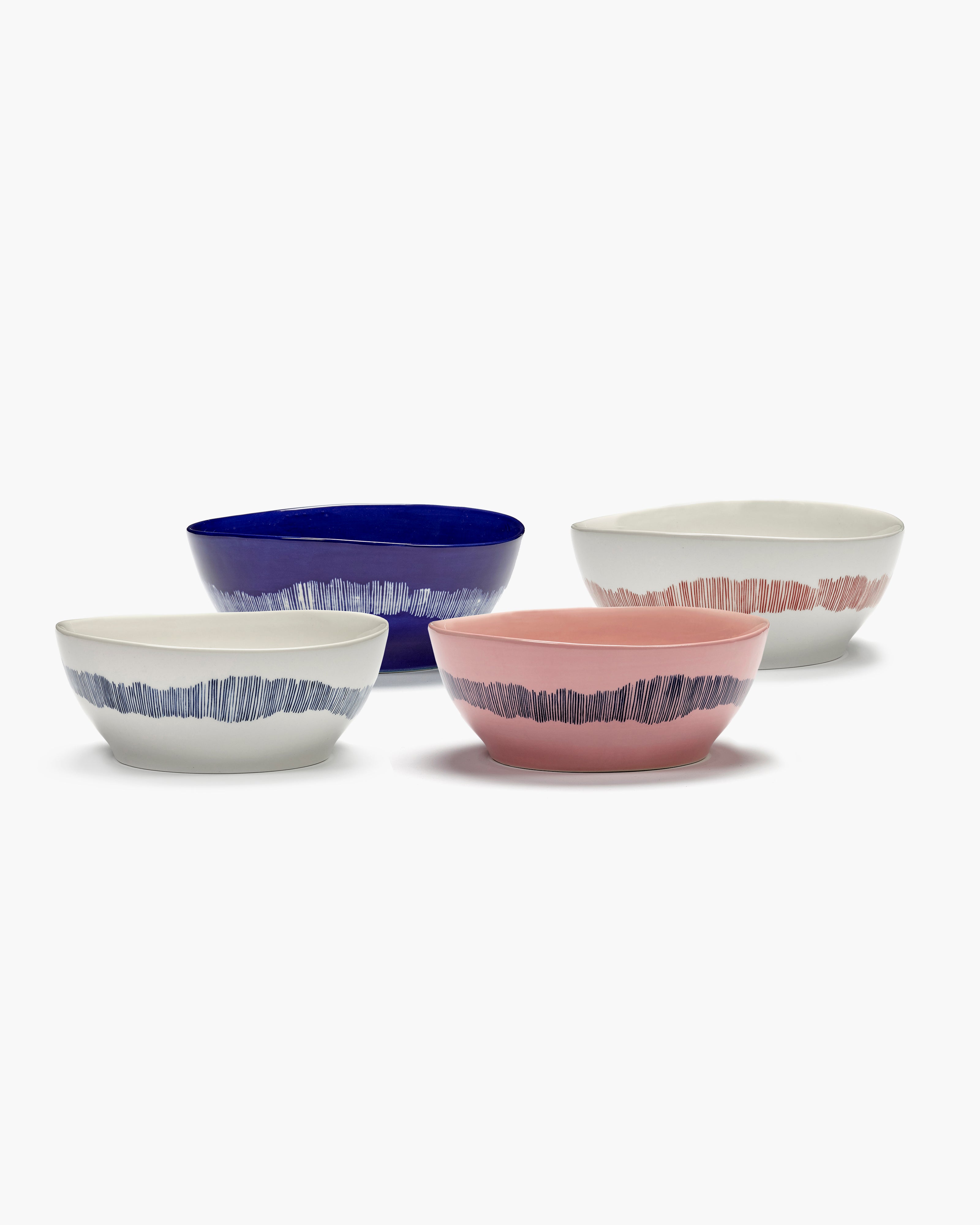 Serax Feast Bowl L mísa bílá modré pruhy kamenina