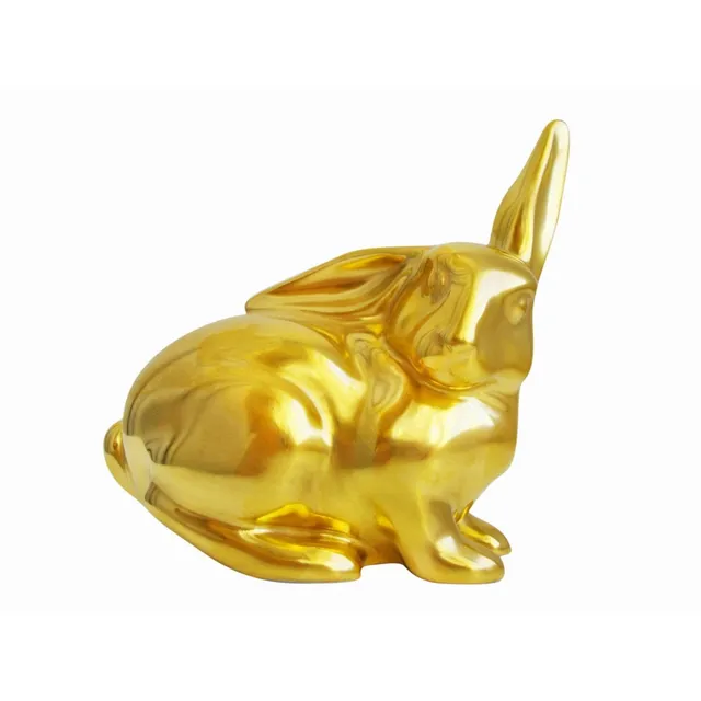 Augarten sedící zajíc zlatá porcelánová figurka