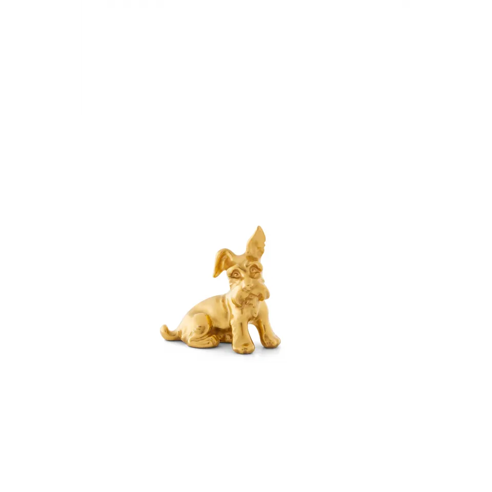 Augarten Scotch Terrier figurka zlatá zlacená
