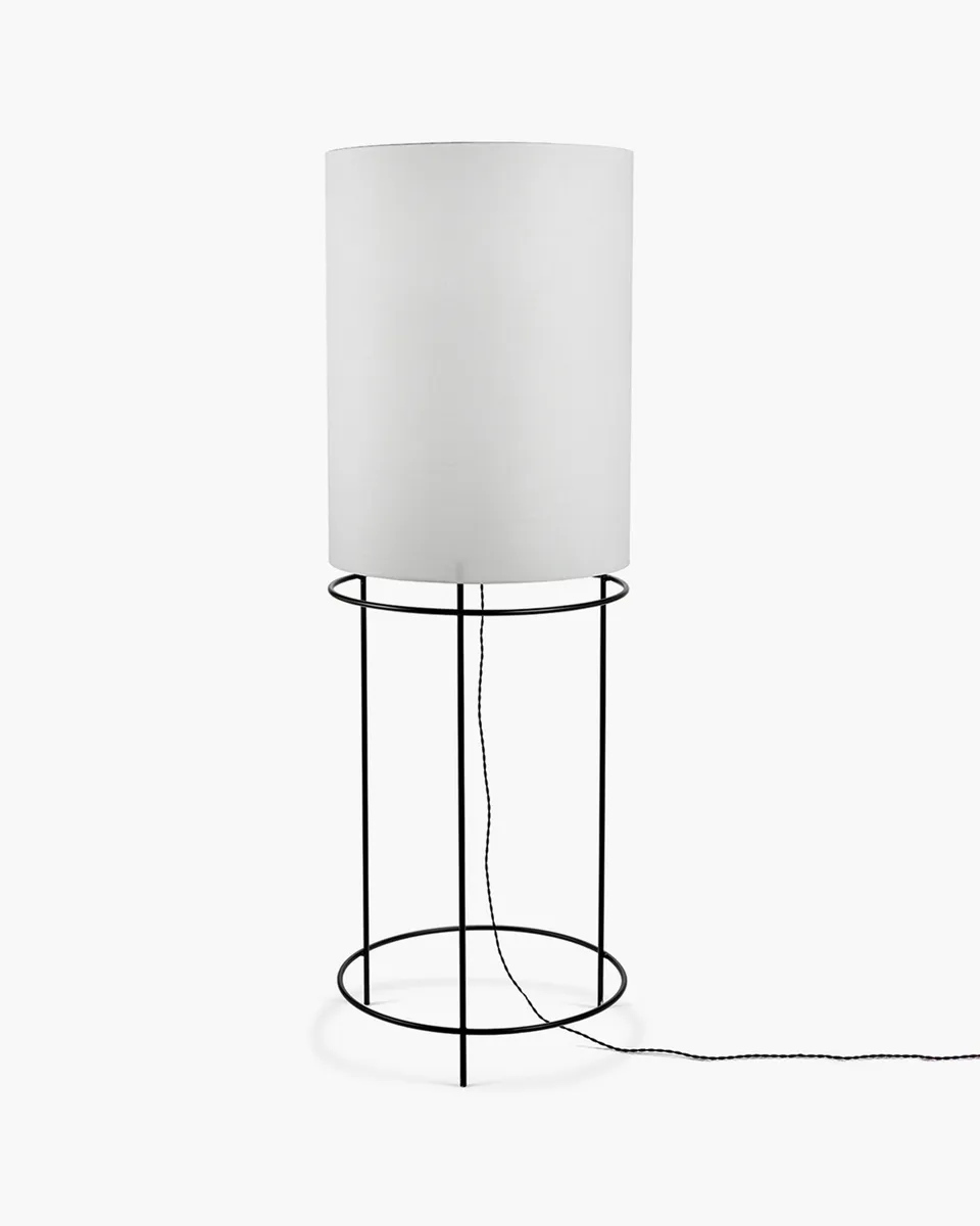 Serax Cylinder 03 stojací lampa černobílá lněná