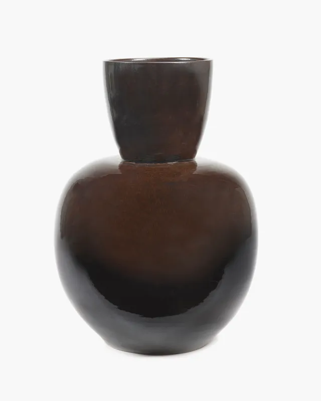 Serax Pure Vase L váza terakotová hnědočerná