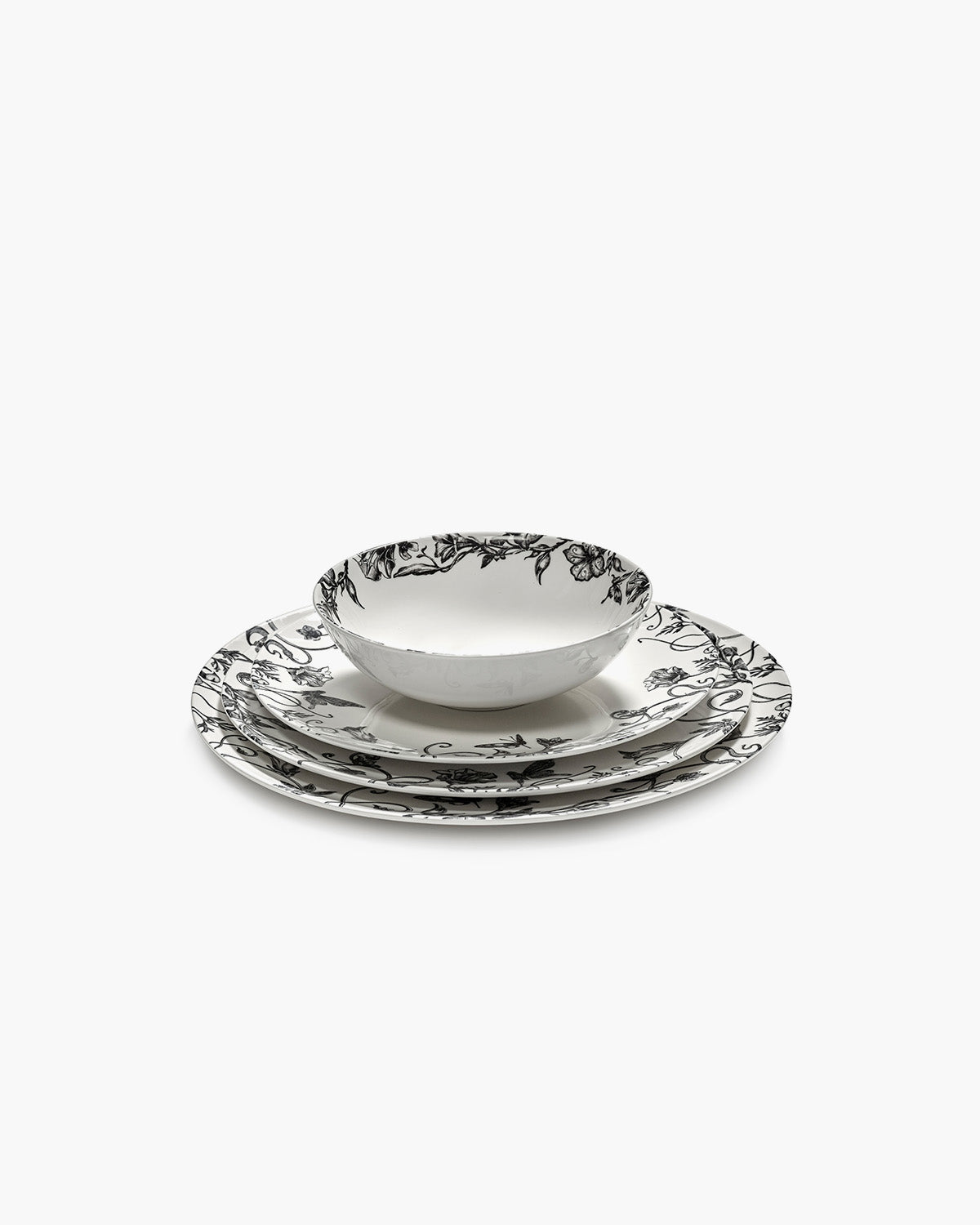 Serax Unity mělký talíř bílo-černý porcelán