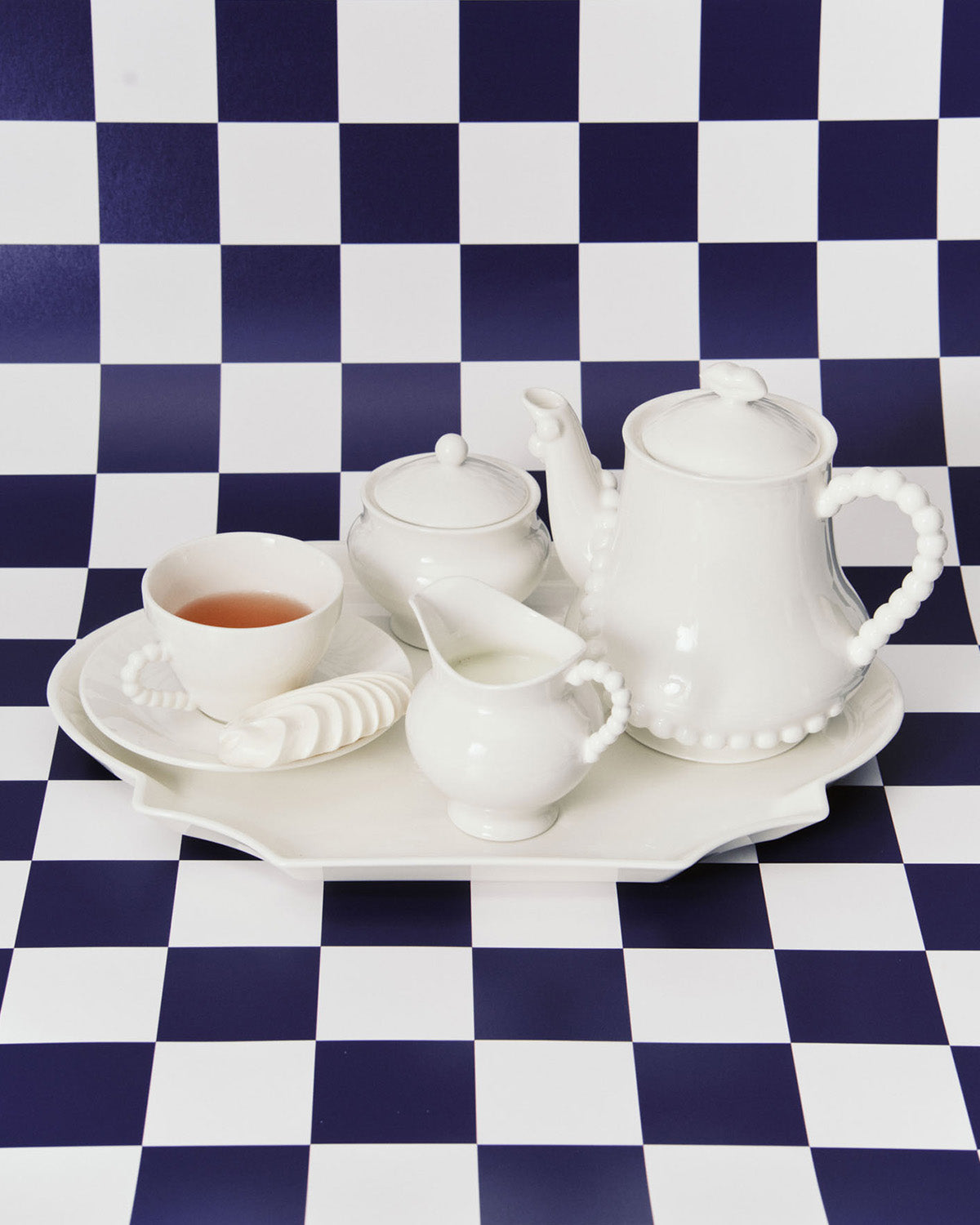 Serax Perle Fine cukřenka bílá porcelánová