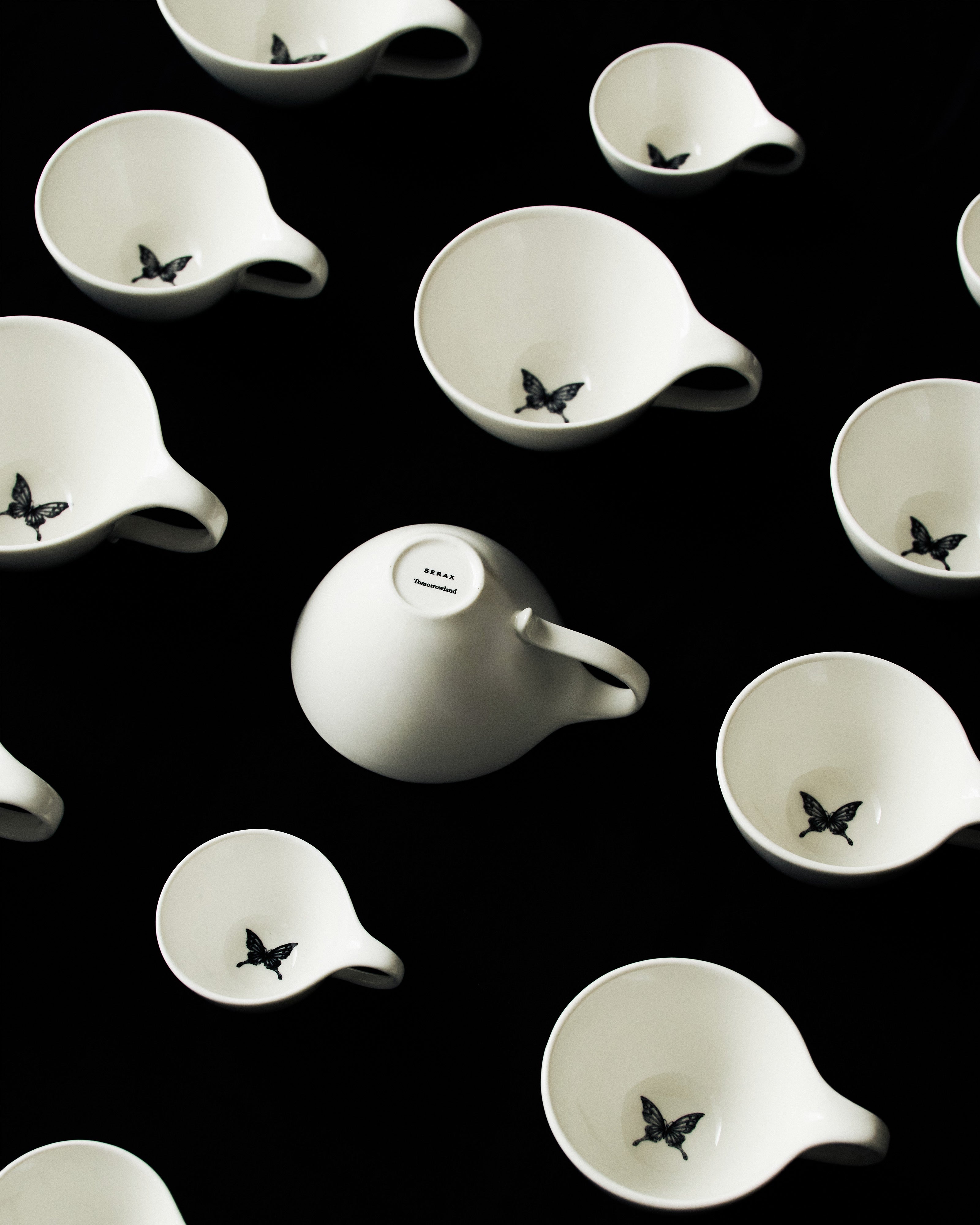 Serax Unity cappuccino šálek bílo-černý butterfly