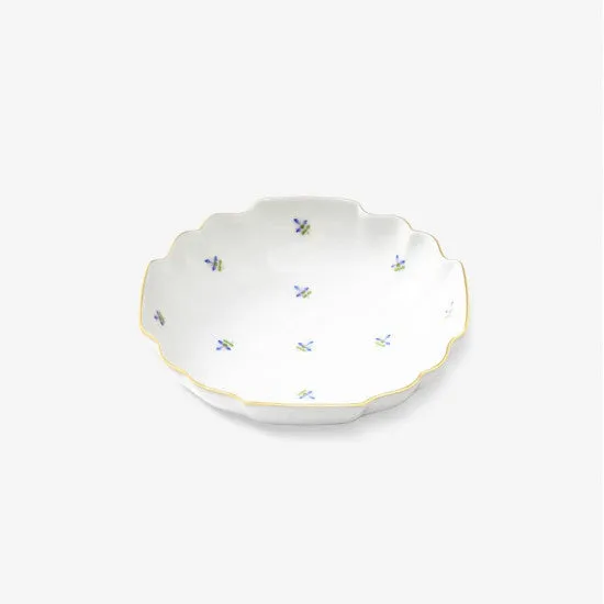 Augarten talíř vroubkovaný malý modrý porcelánový