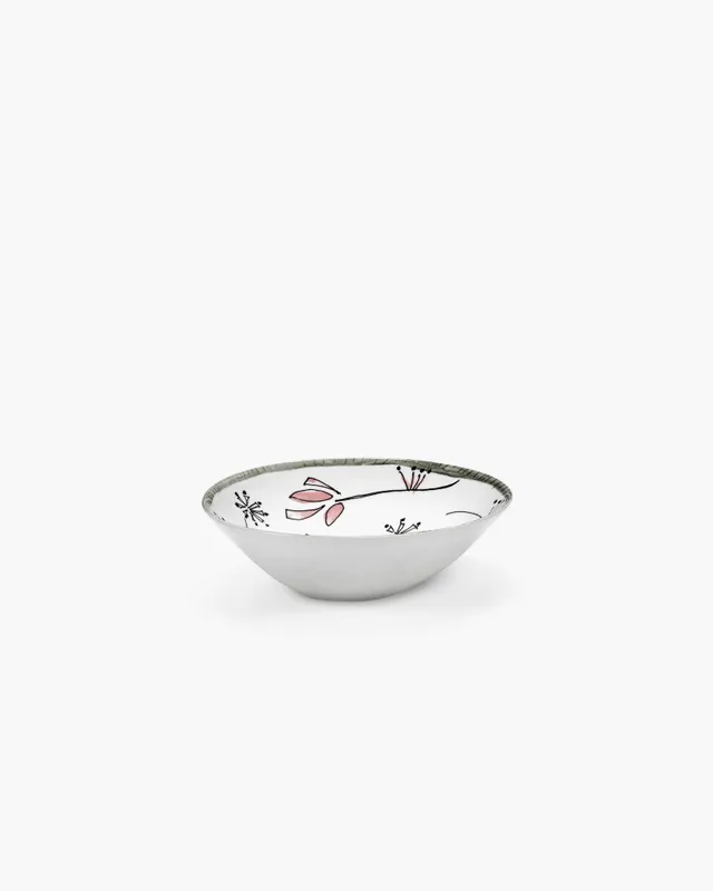 Serax Midnight Flowers nízká miska M růžová porcelán