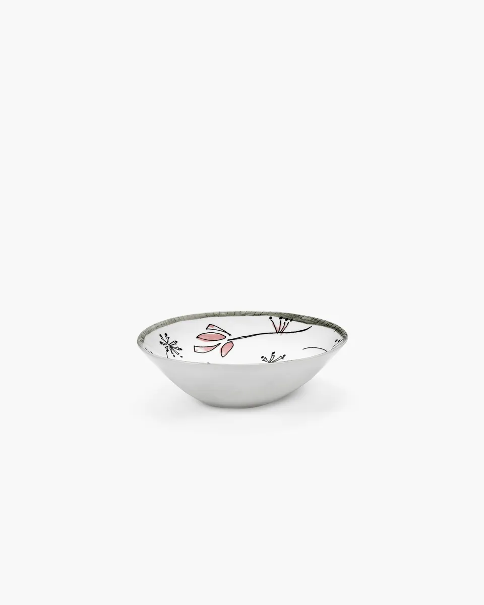 Serax Midnight Flowers nízká miska M růžová porcelán