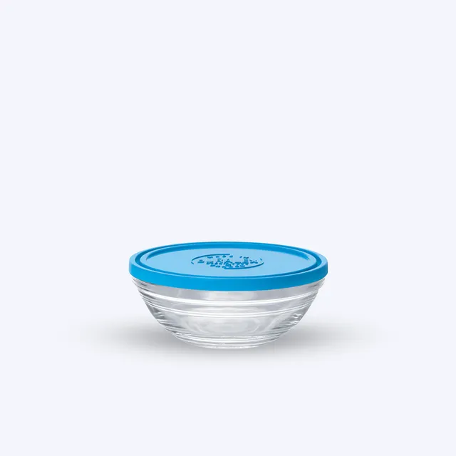 Duralex Freshbox skleněná dóza 310 ml s modrým víkem