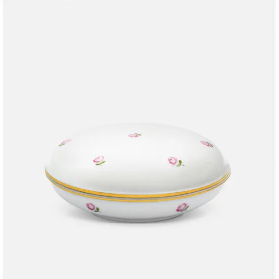 Augarten šperkovnice plochá velká růžová porcelán
