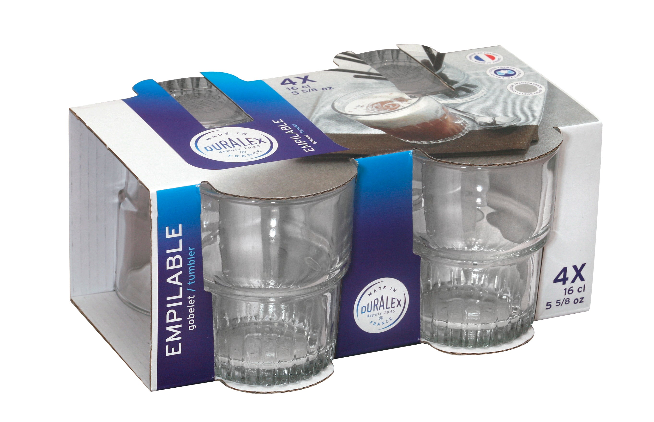 Duralex Empilable sklenice 16 cl 4 ks stohovatelné