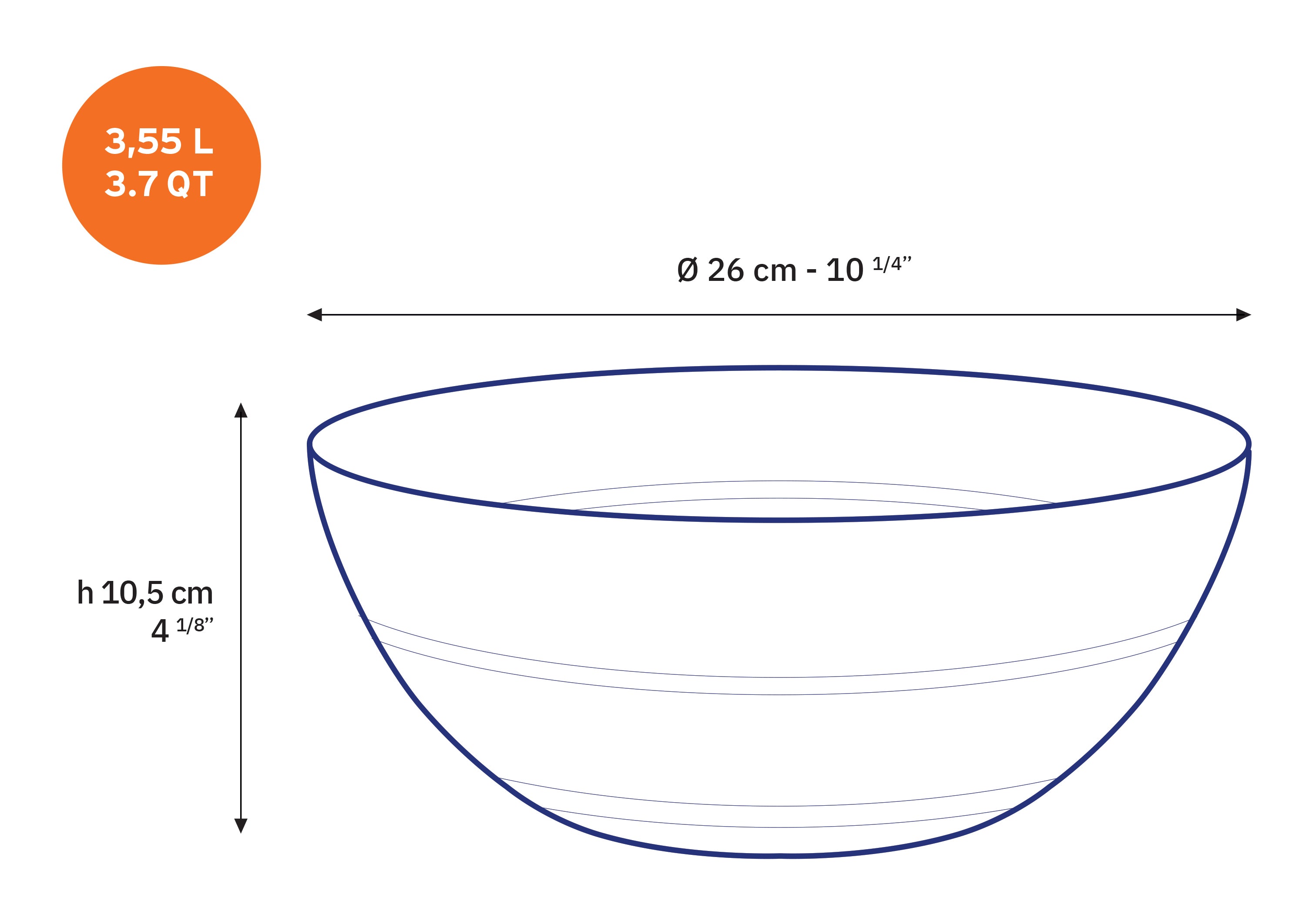 Duralex Le Gigogne salátová mísa 26 cm 3,55 l čirá