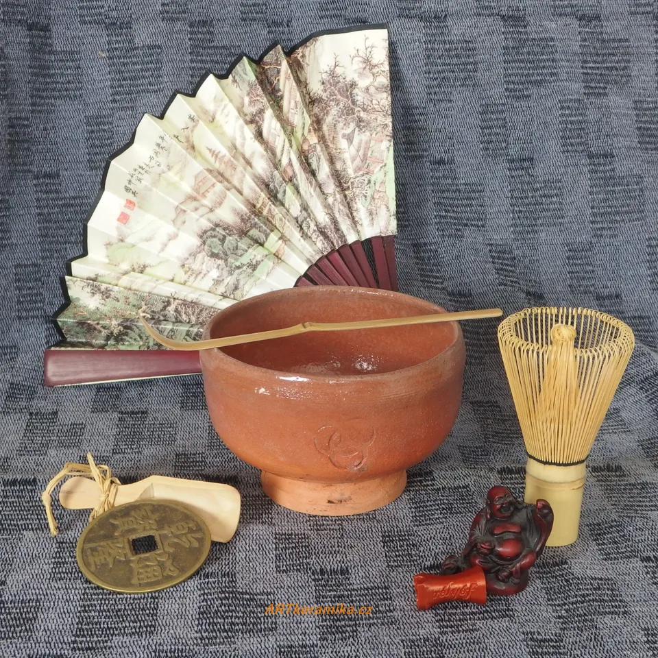 ARTkeramika AKAI RAKU 2 miska na matcha cechovní reliéf