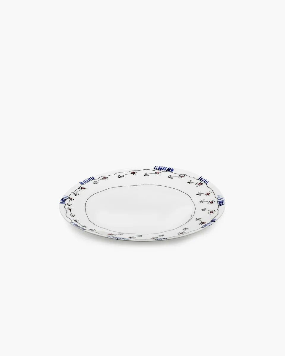 Serax Midnight Flowers talíř Anemone milk porcelán