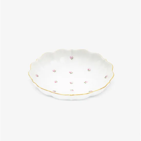 Augarten Curved Dish miska růžová s růžičkami