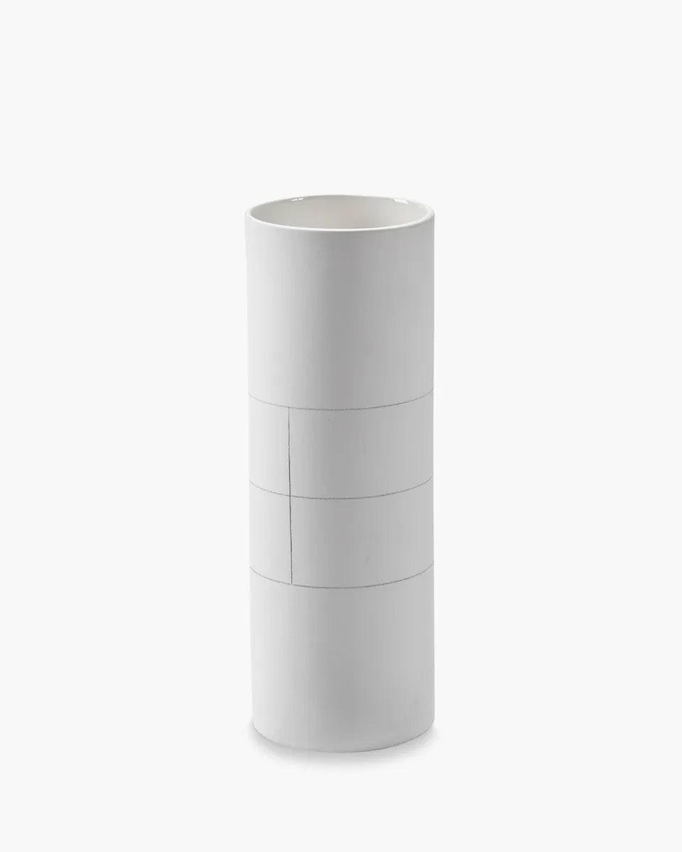 Serax Graph váza M bílo-šedá porcelán