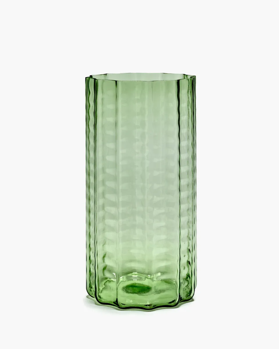 Serax Waves Vase 03 váza zelená transparentní