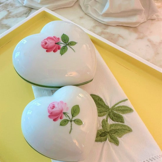 Augarten Srdce porcelánová dóza malá růžová
