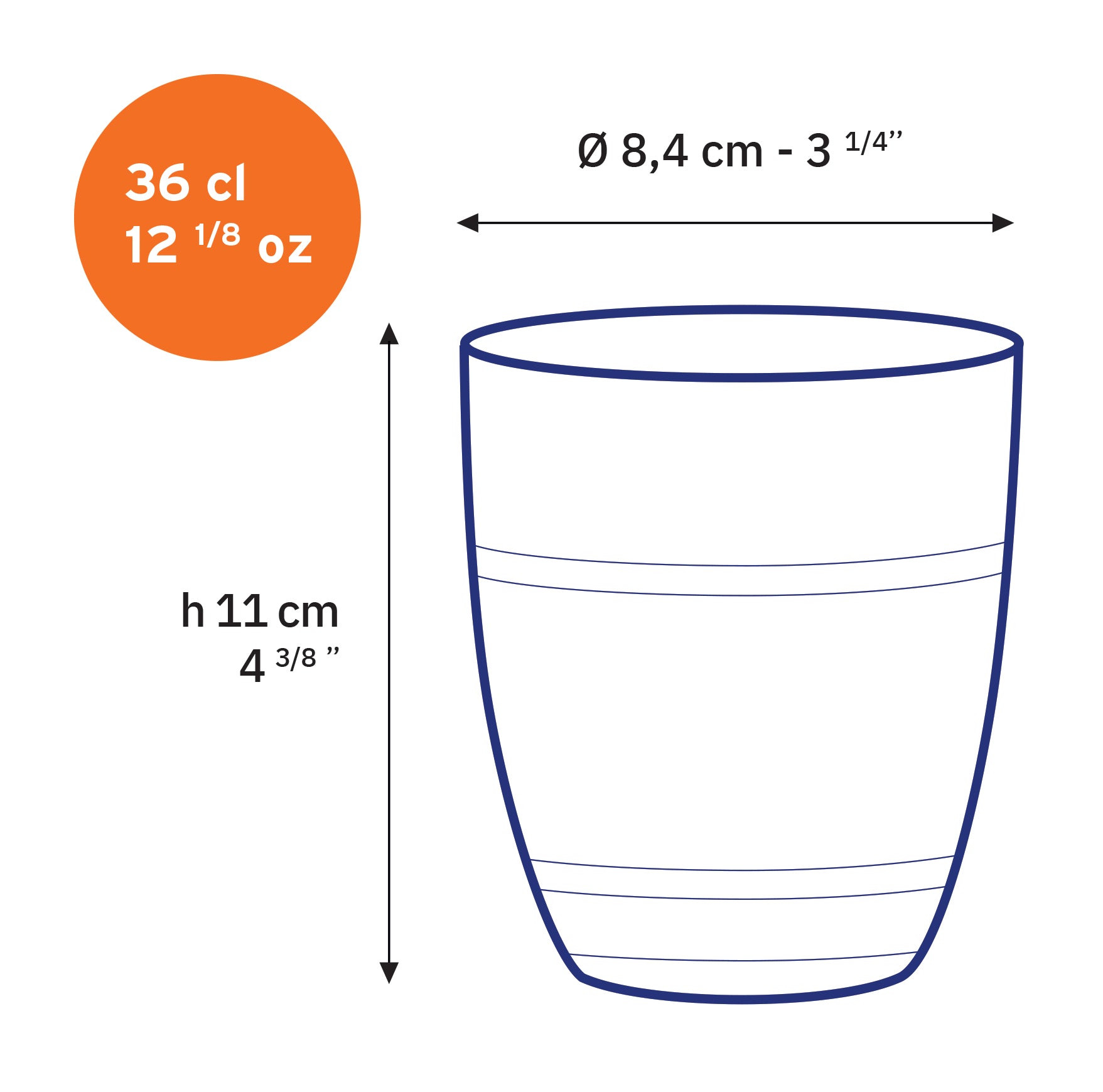 Duralex Gigogne sklenice 36 cl čirá 6 ks tvrzené