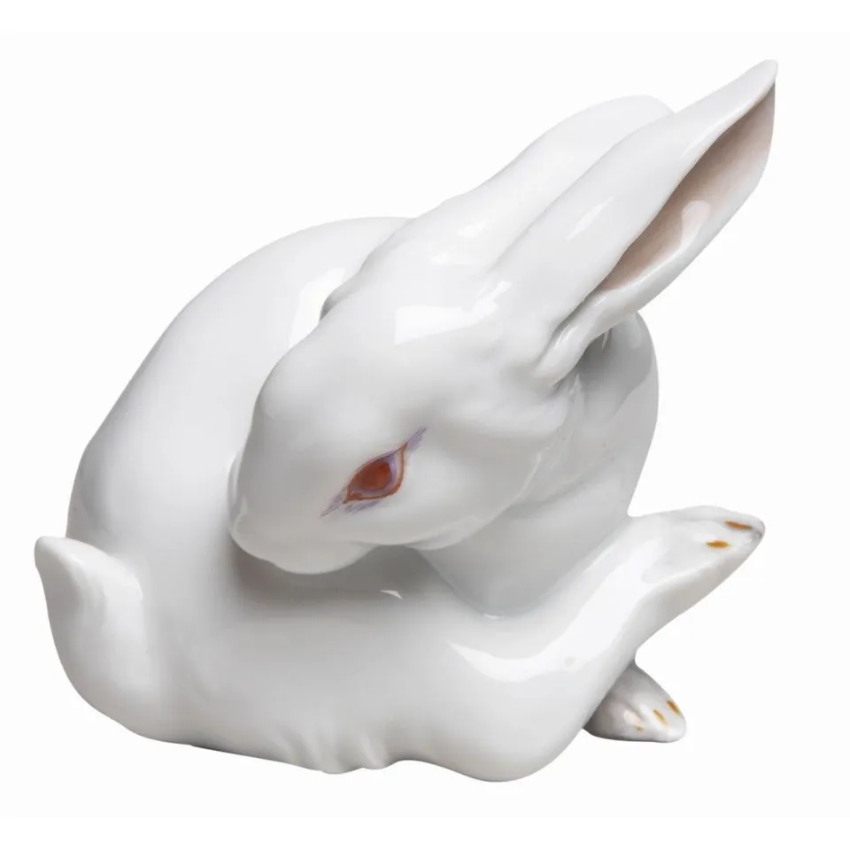 Augarten Hare in rotation porcelánová figurka růžová