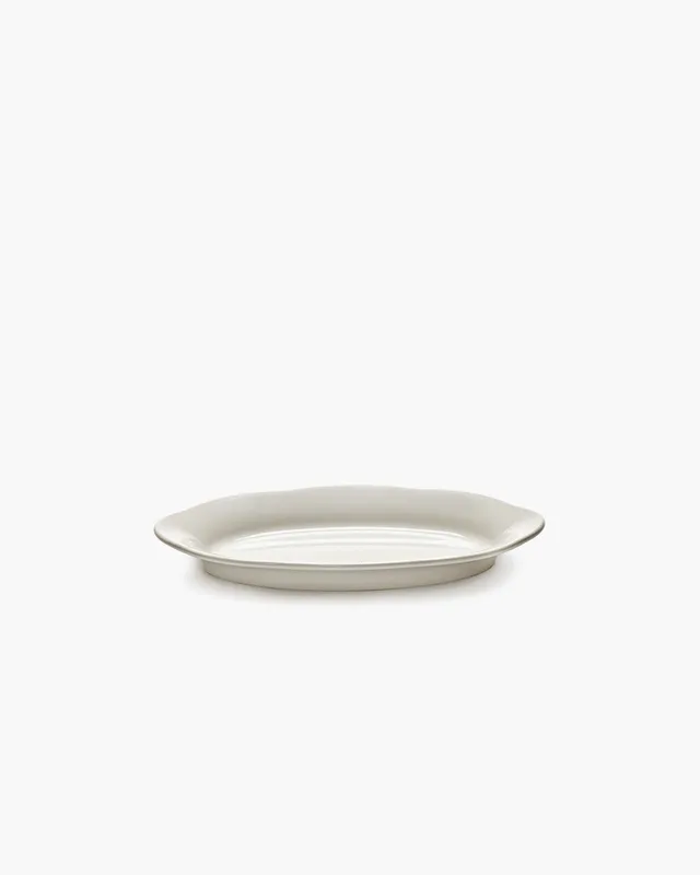 Serax Silhouette hluboký oválný talíř S bílý porcelán