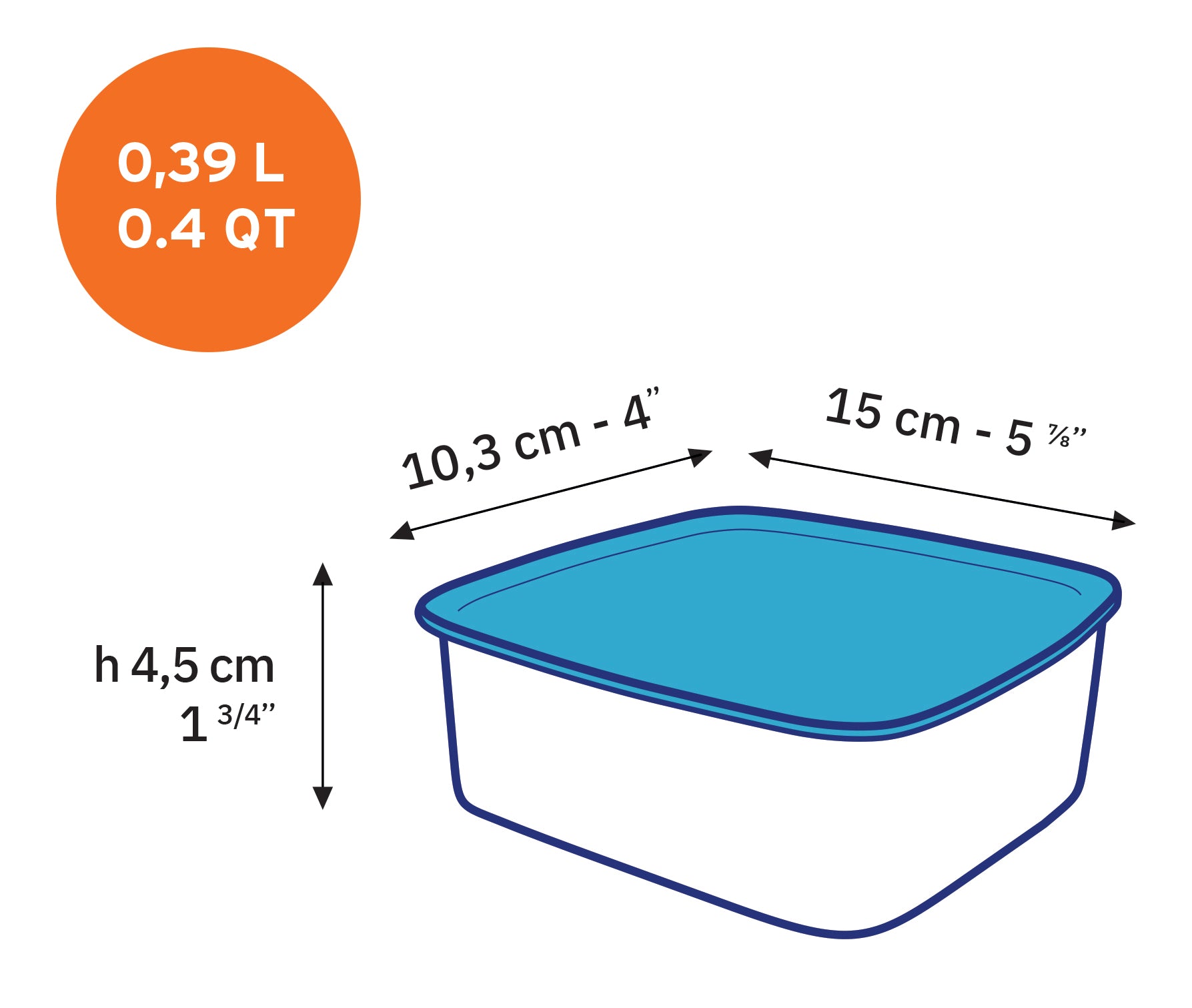 Duralex Freshbox dóza 39 cl modré víko