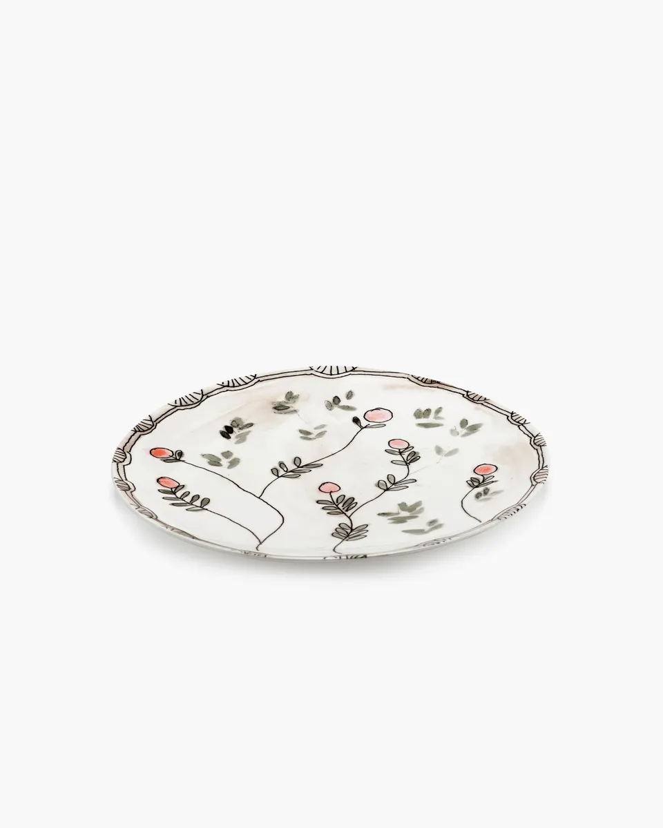Serax Midnight Flowers talíř S porcelán růžový