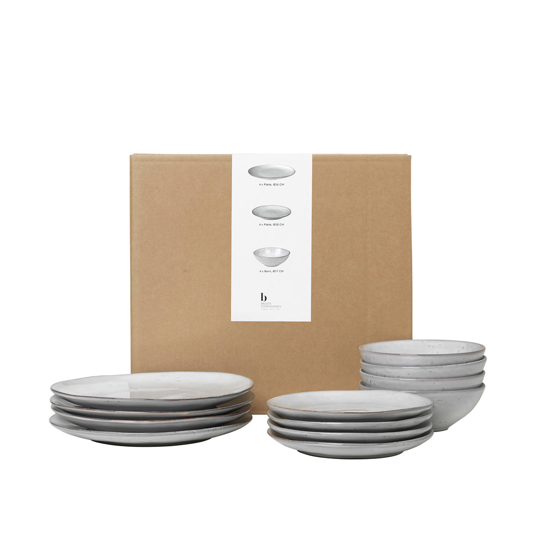 Broste Copenhagen Nordic Sand Dinner Set for Four sada 16 dílů