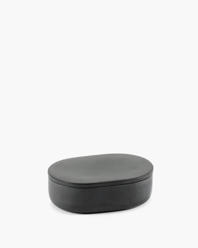 Serax Cose Oval S porcelánová dóza s víkem šedá