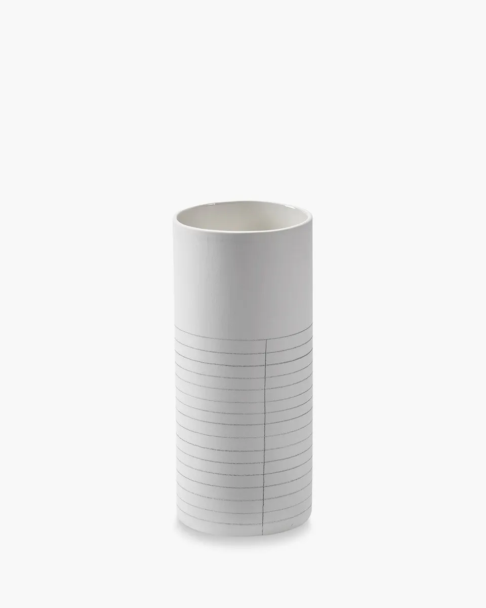 Serax Graph váza S bílo-šedá porcelánová