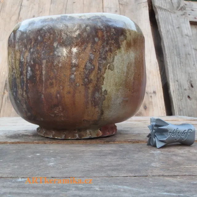 ARTkeramika Shino Carbon Trap Chawan miska