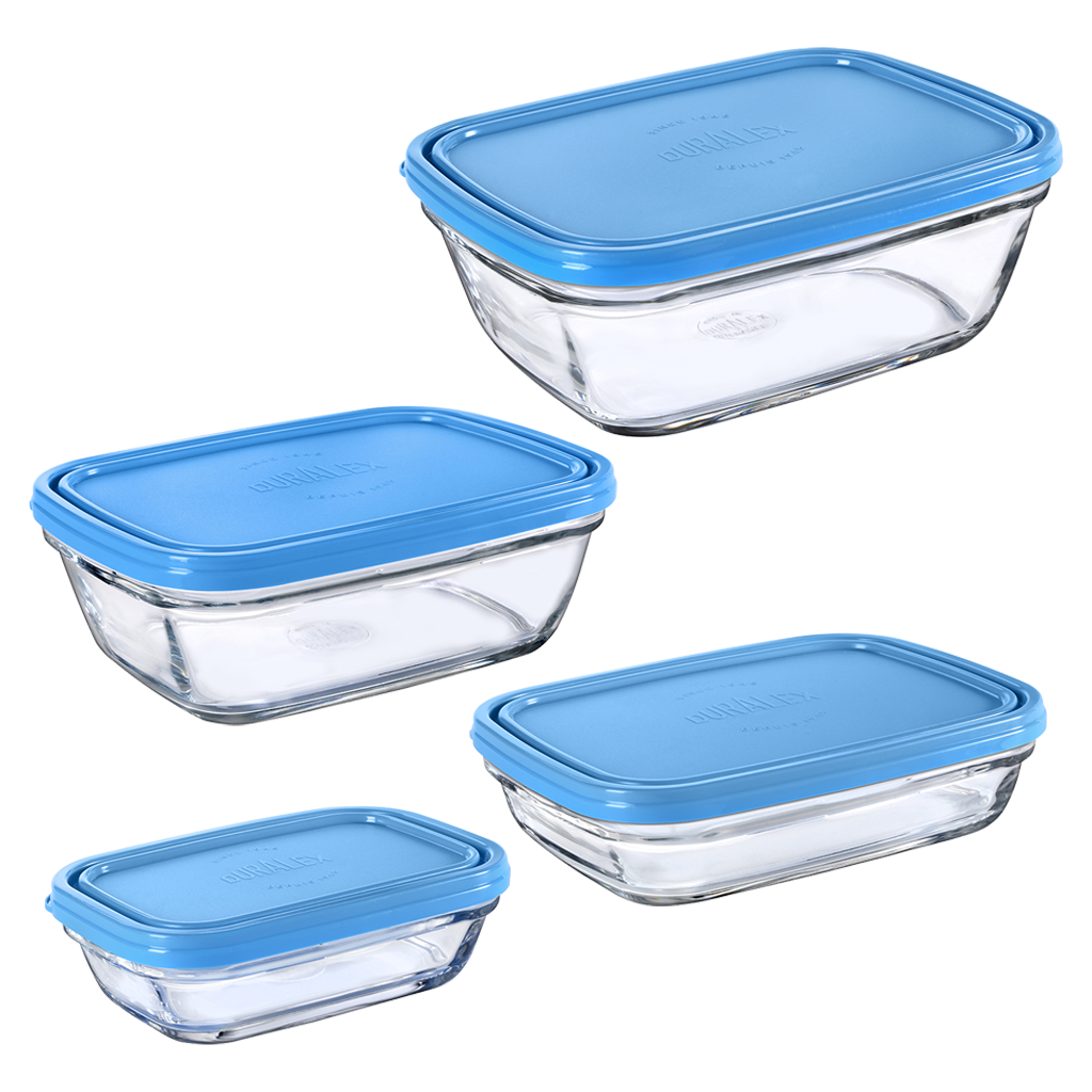Duralex Freshbox dózy obdélníkové 4 ks sada mix