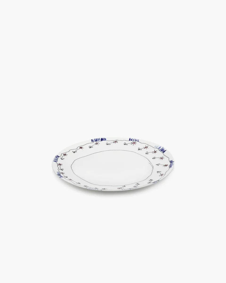 Serax Midnight Flowers talíř porcelán sasanka