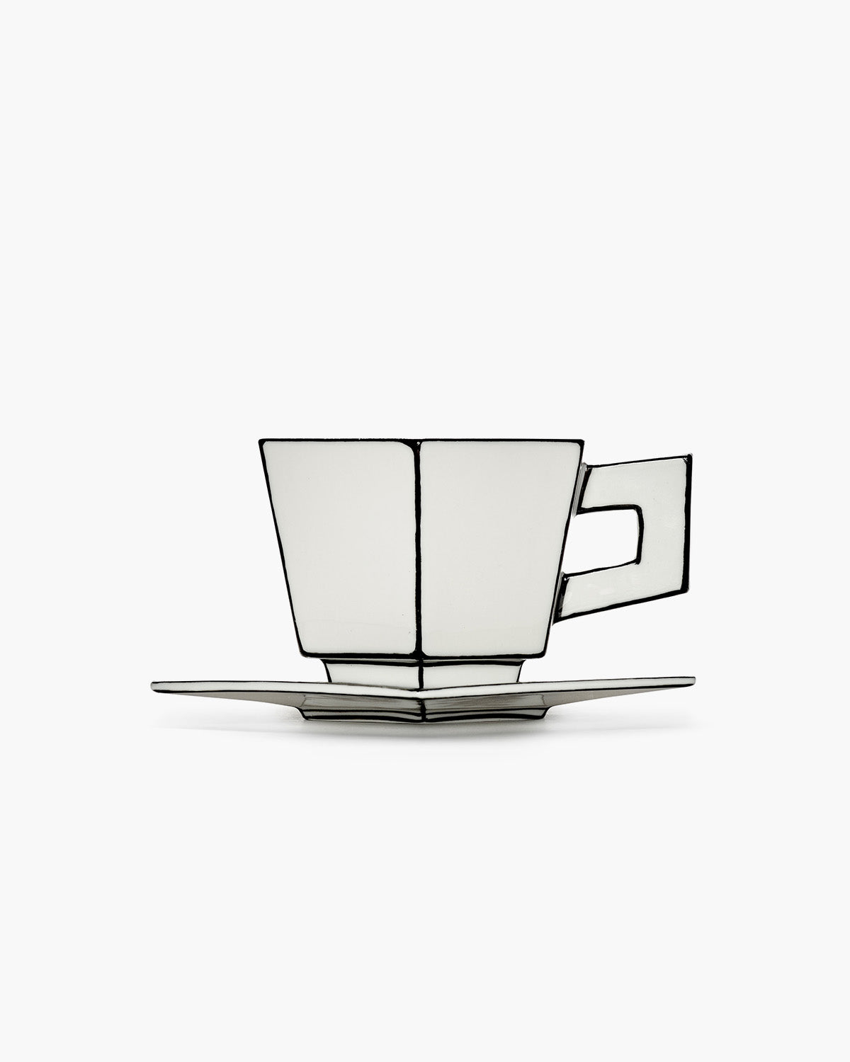 Serax Carte Blanche cappuccino šálek s podšálkem bíločerný