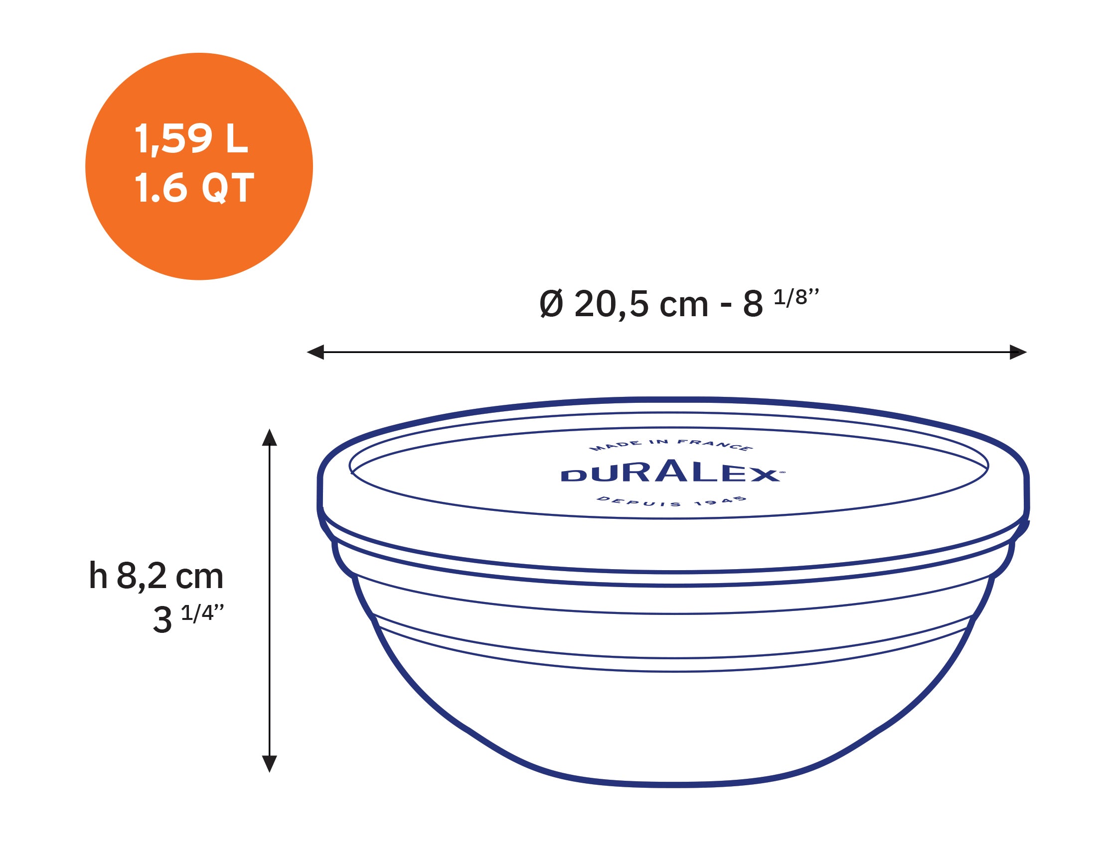 Duralex Freshbox dóza kulatá 1,59 l s modrým víkem